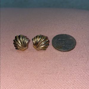Faux Gold Seashell Studs